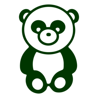 Sitting Big Nose Panda Decal (Dark Green)